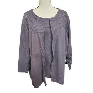 Denim & Company 2 Piece Set Jacket and Top Size 3X Gray